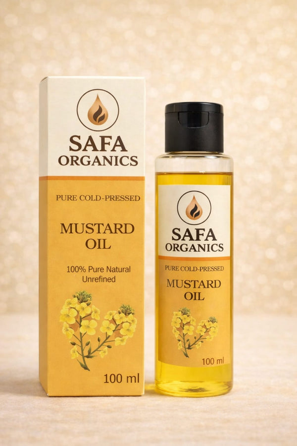 SAFA Organics Pure Cold-Pressed Mustard Oil – 100ml
