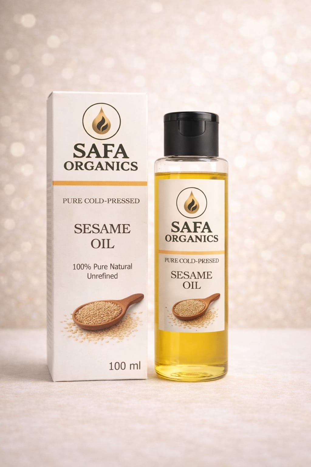 SAFA Organics Pure Cold-Pressed Sesame Oil – 100ml